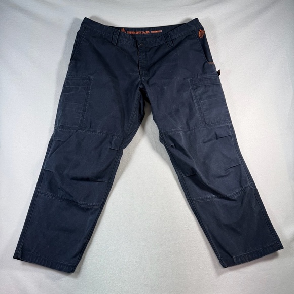Justin Work Pants Mens 46 Blue Cargo Performance Fit Comfort Fire Resistant - Picture 1 of 14